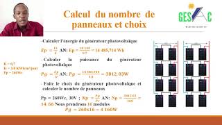 exercice de dimensionnement dun système photovoltaïque [upl. by Willett]