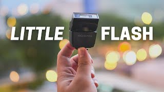 This Mini Flash Is Genius Olympus FLLM3 Bounced Flash Capable [upl. by Idnod571]