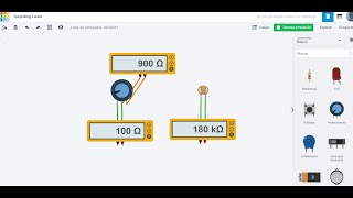 Resistencias variables Potenciómetro y fotorresistor  Simulación en TinkerCad Circuits [upl. by Marzi]