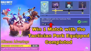 Win 1 Match with the Tactician Perk Equipped Cod Mobile 2023 [upl. by Kerwon576]