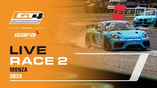 LIVE I Race 2 I Monza I GT4 European Series Powered by RAFA Racing Club 2024 English [upl. by Adnohryt]