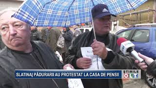 SLATINA PADURARII AU PROTESTAT LA CASA DE PENSII [upl. by Ecertal846]