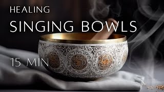 15 MIN Tibetan Singing Bowls Meditation  Sound Healing For Relaxation  Deep Savasana [upl. by Sukey]