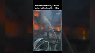 Aftermath of deadly Russian strike in Ukraines Kryvyi Rig [upl. by Candice]