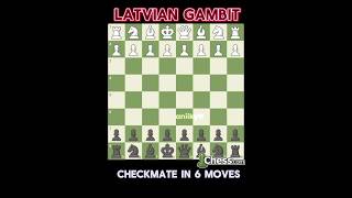 Latvian Gambit  checkmate in 6 moves chess chesscom learnchesstrapin30seconds montagem shorts [upl. by Bessy793]