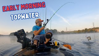 Early Morning Topwater with the VTwin Buzzbait below the Cowans Ford Dam on Mountain Island Lake [upl. by Haeel659]