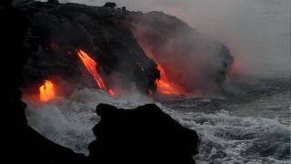 Kilauea Volcano Lava Hits the Ocean 121109 [upl. by Ecyrb]