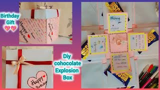 Chocolate explosion box making with paper tutorial  Diy gift box idea  BIRTHDAY gift idea [upl. by Leynwad155]