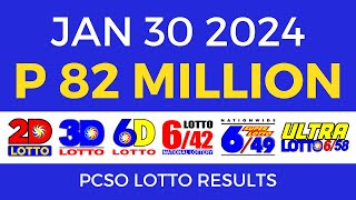 Lotto Result January 30 2024 9pm PCSO [upl. by Sallie]