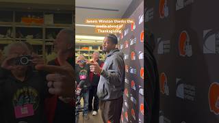 Browns QB Jameis Winston says he’s thankful for the media [upl. by Ahsienak450]