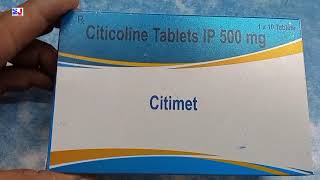 Citimet Tablet  Citicoline 500mg Tablet  Citimet Tablet uses side effects benefit Review Hindi [upl. by Iran]