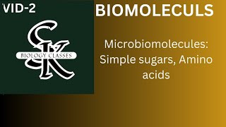 Biomolecules Microbiomolecules simple sugars and amino acids PART 2 [upl. by Meekyh339]