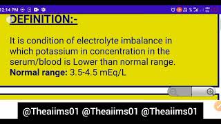 Hypokalemia ☑️ for NORCET preparation Bsc nursingGnmANM competitive exams and medical education [upl. by Lionel]