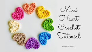 Mini Heart Crochet Tutorial [upl. by Kevin]