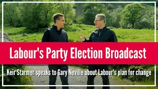 Labours Party Election Broadcast Keir Starmer speaks to Gary Neville on his plans for the country [upl. by Ahseyi]