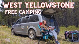 FREE Dispersed Camping Outside of West YELLOWSTONE 🦬  Boondocking in Montana  Great Paid Showers [upl. by Airat]