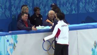 Sochi 2014 Hanyu and Fernandes ending practice FS together 00716 [upl. by Iaoh]