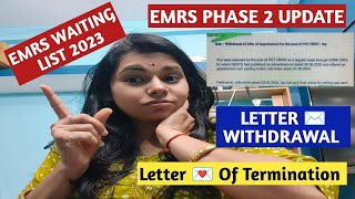 EMRS Waiting List 2023 📌 Letter of TerminationWithdrawal To ESSE 2023 Candidates EMRSBigUpdate [upl. by Epul]