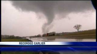 Tornado Hits Photographer Reporter Head For Ditch [upl. by Hsejar508]