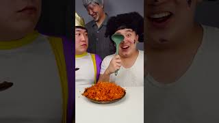 Spicy Food Challenge Kimchi Kkakdugi Fried Rice Mukbang  TikTok Funny Videos  HUBA shorts [upl. by Haerle]