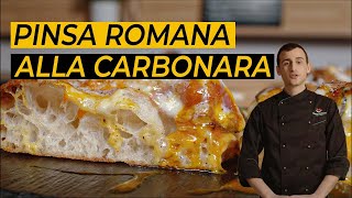 Come fare la PINSA ROMANA alla CARBONARA in 4K [upl. by Atkins139]