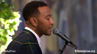 John Legend performs live quotRedemption Songquot by Bob Marley at 2017 Nobel Peace Prize award ceremony [upl. by Hugibert]