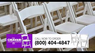 100 White Resin Folding Chairs from the Chiavari Chair Company [upl. by Kenleigh]