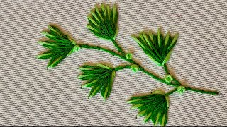 Two Fresh Stitches for Beautiful leaf Embroidery For Beginners Embroidery Designs for Beginners [upl. by Maddock]