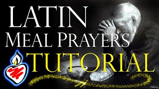 Latin amp English Meal Prayers Tutorial Traditional Catholic Prayers Before amp After Bless Us O Lord [upl. by Stauder]