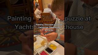 🎨🍫Painting the chocolate puzzle at Yachtsman Steakhouse at Disney’s Yacht Club Hotel disneyworld [upl. by Aissila]