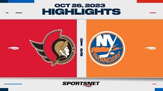 NHL Highlights  Senators vs Islanders  October 26 2023 [upl. by Dosia]