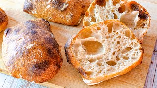 Ciabatta Brötchen mit Sauerteig  luftig und aromatisch [upl. by Gaspar]