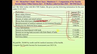 11–Mcom Part1Sem1Direct Taxes–Mandatory2– Computation of Net Taxable Income SalaryOther Sources [upl. by Azeria]