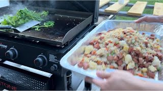 First Time Cooking Fried Rice On The Blackstone Griddle blackstonecooking friedrice [upl. by Macmahon]