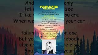 Avril Lavigne  Complicated Lyrics shorts [upl. by Mariya25]