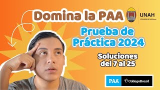 🔴Prueba de Práctica PAA 2024✅SOLUCIONES DEL 7 al 25 [upl. by Lairbag]