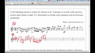 ABRSM Music Theory Grade 5  Question 5  Transposition [upl. by Ahsiuqel807]