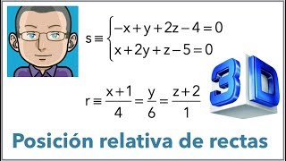 Posición relativa de rectas Selectividad Zaragoza Sept18 [upl. by Nelo490]