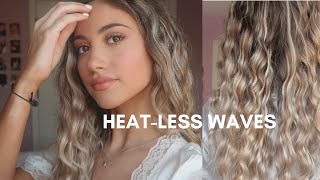 HEATLESS OVERNIGHT CRIMPEDWAVY HAIR TUTORIAL  no socks or straws [upl. by Cherri]