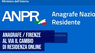 Anagrafe digitale al via il cambio di residenza online Firenze apripista in Italia [upl. by Nara]