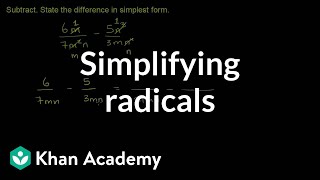 Simplifying first for subtracting rational expressions  Algebra II  Khan Academy [upl. by Nnaeitak]