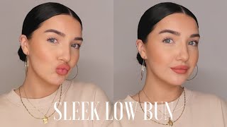 EASY SLEEK LOW BUN TUTORIAL [upl. by Annavoig]