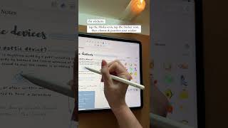 How to insert Stickers and Stickies on Notability 🖼️ notability [upl. by Sirdna]