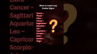 😴 Zodiac Signs Ranked From Most to Least Lazy 🏃‍♂️✨astrology shorts [upl. by Budde]