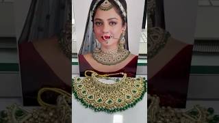 Dark full Green Bridal set in Best price 9971035570 fashion wedding shorts ytvideo jewellery [upl. by Anul731]