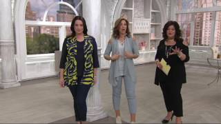 Susan Graver Printed Feather Weave Open Front Vest on QVC [upl. by Ssecnirp]