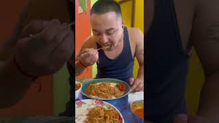 Eating desi Chinese food part 3 Chowmein and 🍗 fried rice food foodie foodlover shortsviral [upl. by Annaek778]