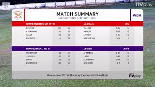 Hammerwich 1st XI v Wombourne CC [upl. by Emad]