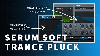 Serum Soft Trance Pluck using Filters amp Velocity  Trance Tutorials [upl. by Oznohpla665]