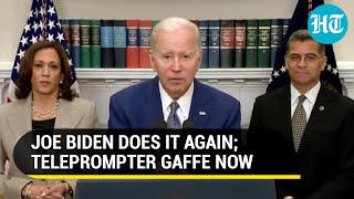 ‘Repeat the line’ Biden mocked for reading teleprompter instruction during live broadcast  Viral [upl. by Neveda]